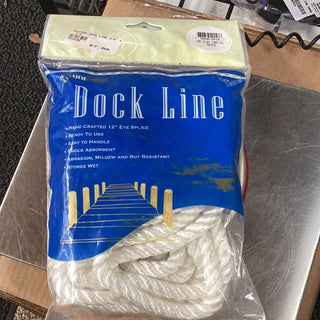 Twisted Dock Line 3/8" x 20' - White - Reliable Mooring for Your Watercraft