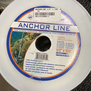 Secure Your Vessel with 1/2" x 150' White Anchor Line