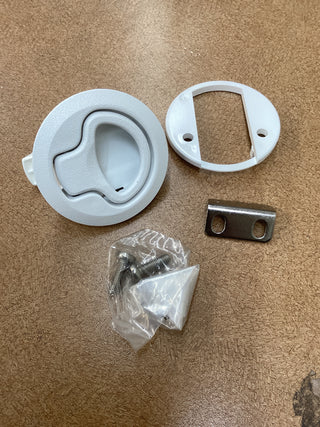 Flush Pull Latch in Classic White - Functional Elegance at Your Fingertips