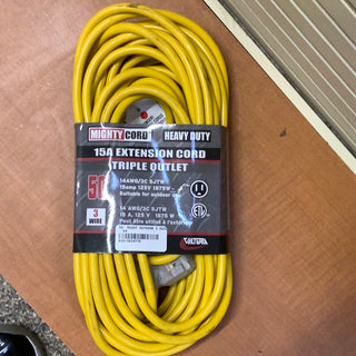 Extended Reach and Versatility with our 50-Foot Mighty Outdoor Extension Cord - 3 Outlets